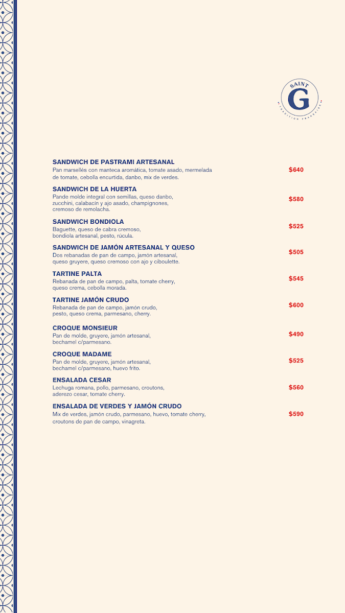 Menu Saint Germain Cafe Parisien-8